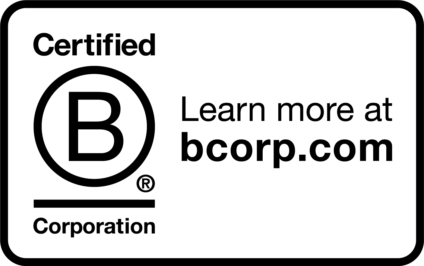 Certified B Corp logo. Learn more at BCorp.com
